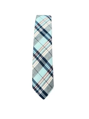 Men's Light Blue Plaid Tie- Barneys CO-OP